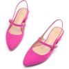 imagemysoft Womens Slingback Mary Jane Pumps Block Low Heel Adjustable Buckle Dress ShoesHot Pink Suede