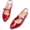 imagemysoft Womens Slingback Mary Jane Pumps Block Low Heel Adjustable Buckle Dress ShoesRed Patent