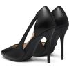 imagemysoft Womens Stiletto Heels Pumps Closed Toe 4IN Cut Out High Heels Pointed Toe Dress ShoesBlack Pu