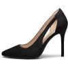 imagemysoft Womens Stiletto Heels Pumps Closed Toe 4IN Cut Out High Heels Pointed Toe Dress ShoesBlack Suede