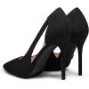 imagemysoft Womens Stiletto Heels Pumps Closed Toe 4IN Cut Out High Heels Pointed Toe Dress ShoesBlack Suede