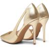 imagemysoft Womens Stiletto Heels Pumps Closed Toe 4IN Cut Out High Heels Pointed Toe Dress ShoesGold Pu