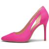 imagemysoft Womens Stiletto Heels Pumps Closed Toe 4IN Cut Out High Heels Pointed Toe Dress ShoesHot Pink Suede