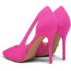 imagemysoft Womens Stiletto Heels Pumps Closed Toe 4IN Cut Out High Heels Pointed Toe Dress ShoesHot Pink Suede