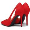 imagemysoft Womens Stiletto Heels Pumps Closed Toe 4IN Cut Out High Heels Pointed Toe Dress ShoesRed Suede