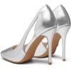 imagemysoft Womens Stiletto Heels Pumps Closed Toe 4IN Cut Out High Heels Pointed Toe Dress ShoesSilver Pu