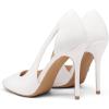 imagemysoft Womens Stiletto Heels Pumps Closed Toe 4IN Cut Out High Heels Pointed Toe Dress ShoesWhite Pu