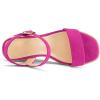 imagemysoft Womens Platform Espadrille Wedge Sandals Square Open Toe Ankle Strap Buckle Casual Summer Dressy SandalsHot Pink