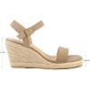 imagemysoft Womens Platform Espadrille Wedge Sandals Square Open Toe Ankle Strap Buckle Casual Summer Dressy SandalsKhaki