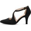 imagemysoft Womens Dress Shoes Closed Toe Pumps 3 inch Heels Cross Strap Wedding Prom Party Stiletto Shoes for WomenBlack Nubuck
