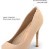 imagemysoft Womens High Heels Pumps Closed Pointed Toe Stiletto 4IN Heels Dress Wedding ShoesNude Nubuck