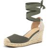 imagemysoft Womens Espadrille Wedge SandalsArmy Green