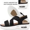 imagemysoft Womens Comfortable Walking Sandals Air Cushion Sport Slingback Elastic Band Platform ShoesBlack Woven