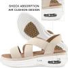 imagemysoft Womens Comfortable Walking Sandals Air Cushion Sport Slingback Elastic Band Platform ShoesLinen