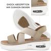 imagemysoft Womens Comfortable Walking Sandals Air Cushion Sport Slingback Elastic Band Platform ShoesTaupe