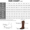imagemysoft Womens Cowboy Boots Mid Calf Cowgirl Embroidered Western Pointed Toe Chunky Heel Pull On Knee High BootsDark Brown