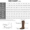 imagemysoft Womens Cowboy Boots Mid Calf Cowgirl Embroidered Western Pointed Toe Chunky Heel Pull On Knee High BootsSolid Brown
