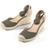imagemysoft Womens Espadrille Wedge SandalsArmy Green