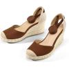 imagemysoft Womens Espadrille Wedge SandalsBrown