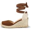 imagemysoft Womens Espadrille Wedge SandalsBrown