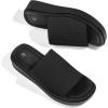 imagemysoft Womens Platform Slide Sandals 18 Inch Comfortable Summer SlipOn Open Toe Knit Flatform Walking Shoes for Women Lightweight Cushioned Breathable for Casual ampamp Outdoor WearBlack