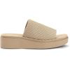 imagemysoft Womens Platform Slide Sandals 18 Inch Comfortable Summer SlipOn Open Toe Knit Flatform Walking Shoes for Women Lightweight Cushioned Breathable for Casual ampamp Outdoor WearTan