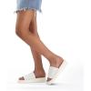 imagemysoft Womens Platform Slide Sandals 18 Inch Comfortable Summer SlipOn Open Toe Knit Flatform Walking Shoes for Women Lightweight Cushioned Breathable for Casual ampamp Outdoor WearWhite