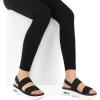 imagemysoft Womens Walking Sandals Comfortable Air Cushion Platform Elastic Ankle Strap Open Toe Ourdoor Summer ShoesBlack
