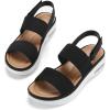 imagemysoft Womens Walking Sandals Comfortable Air Cushion Platform Elastic Ankle Strap Open Toe Ourdoor Summer ShoesBlack