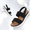 imagemysoft Womens Walking Sandals Comfortable Air Cushion Platform Elastic Ankle Strap Open Toe Ourdoor Summer ShoesBlack