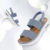 imagemysoft Womens Walking Sandals Comfortable Air Cushion Platform Elastic Ankle Strap Open Toe Ourdoor Summer ShoesBlue