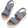 imagemysoft Womens Walking Sandals Comfortable Air Cushion Platform Elastic Ankle Strap Open Toe Ourdoor Summer ShoesBlue