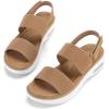 imagemysoft Womens Walking Sandals Comfortable Air Cushion Platform Elastic Ankle Strap Open Toe Ourdoor Summer ShoesBrown