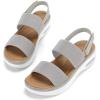 imagemysoft Womens Walking Sandals Comfortable Air Cushion Platform Elastic Ankle Strap Open Toe Ourdoor Summer ShoesLight Grey