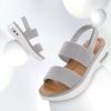 imagemysoft Womens Walking Sandals Comfortable Air Cushion Platform Elastic Ankle Strap Open Toe Ourdoor Summer ShoesLight Grey