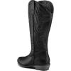 imagemysoft Womens Wide Calf Cowboy Boots Pull on Cowgirl Embroidered Mid Calf Pointed Toe Chunky Heel Western BootsBlack