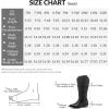 imagemysoft Womens Wide Calf Cowboy Boots Pull on Cowgirl Embroidered Mid Calf Pointed Toe Chunky Heel Western BootsBlack