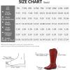 imagemysoft Womens Wide Calf Cowboy Boots Pull on Cowgirl Embroidered Mid Calf Pointed Toe Chunky Heel Western BootsRed