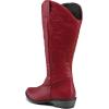imagemysoft Womens Wide Calf Cowboy Boots Pull on Cowgirl Embroidered Mid Calf Pointed Toe Chunky Heel Western BootsRed