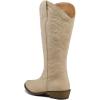 imagemysoft Womens Wide Calf Cowboy Boots Pull on Cowgirl Embroidered Mid Calf Pointed Toe Chunky Heel Western BootsTan