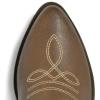 imagemysoft Womens Wide Calf Cowboy Boots PullOn MidCalf Embroidered Pointed Toe Retro Western BootsLight Brown
