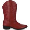 imagemysoft Womens Wide Calf Cowboy Boots PullOn MidCalf Embroidered Pointed Toe Retro Western BootsRed