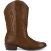 imagemysoft Womens Wide Calf Cowboy Boots PullOn MidCalf Embroidered Pointed Toe Retro Western BootsSolid Brown