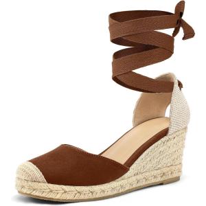 imagemysoft Womens Espadrille Wedge SandalsBrown