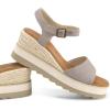imagemysoft Womens Espadrille Wedge Sandals EVA Sole Platform Sandal Open Toe Ankle Strap Buckle ShoesTaupe