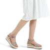imagemysoft Womens Espadrille Wedge Sandals EVA Sole Platform Sandal Open Toe Ankle Strap Buckle ShoesTaupe