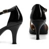 imagemysoft Womens Dress Shoes Closed Toe 3 Inch Heels Cross Strap Stiletto Pumps Wedding Prom Party Evening Formal ShoesBlack Patent
