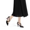 imagemysoft Womens Dress Shoes Closed Toe 3 Inch Heels Cross Strap Stiletto Pumps Wedding Prom Party Evening Formal ShoesBlack Patent