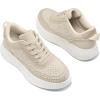 imagemysoft Womens Platform Chunky Sneakers Comfortable Lightweight Fashion Sneaker Casual Walking ShoesBeige Woven