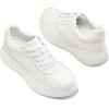 imagemysoft Womens Platform Chunky Sneakers Comfortable Lightweight Fashion Sneaker Casual Walking ShoesWhite Leather